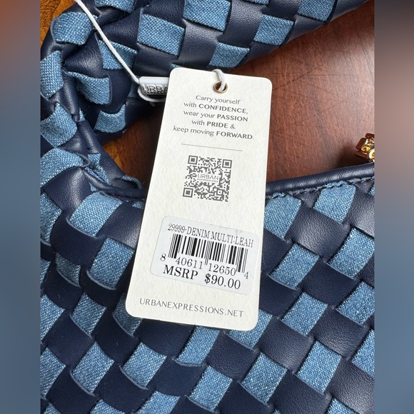 Urban Expressions Denim Blue Woven Bag DENIM MULTILEAH - Picture 2 of 6